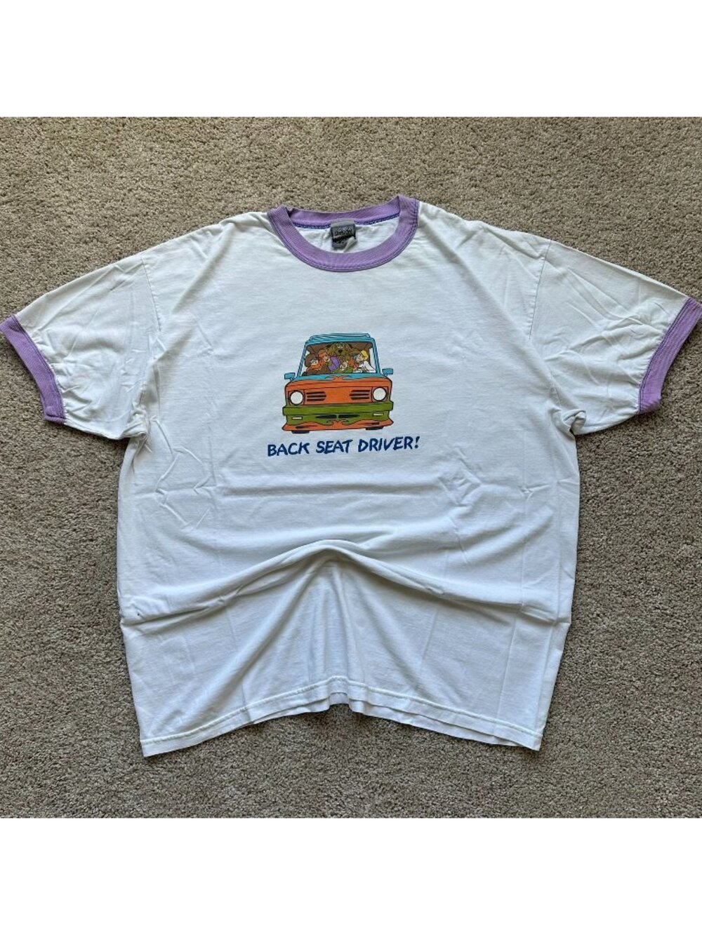 Vintage Y2K Scooby-Doo Mystery Machine Ringer T-Shirt XL Kidcore Cartoon Network